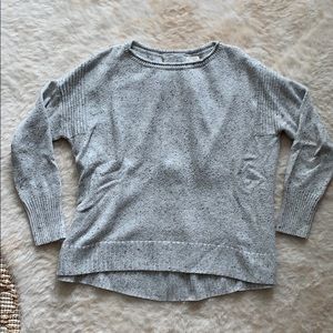 Heather grey speckled sweater. Perfect for Fall!